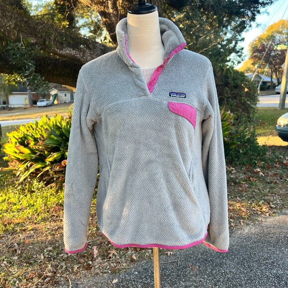 Patagonia Jackets & Blazers - Patagonia Women’s Polartec Fleece Pullover Gray Pink Size S